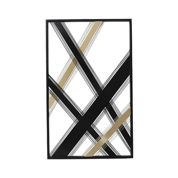 Metro Lane Black & Gold Wall Decoration for Living Room, Metal Wall Art